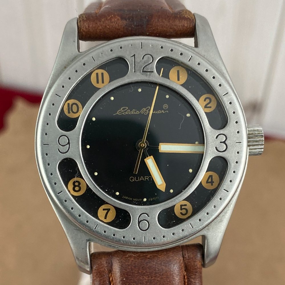 Rare Vintage Eddie Bauer Rock Climbers All Sports Watch Crystal Guard